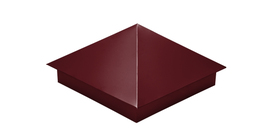 Колпак на столб 390х390 0,5 Satin с пленкой RAL 3005 красное вино