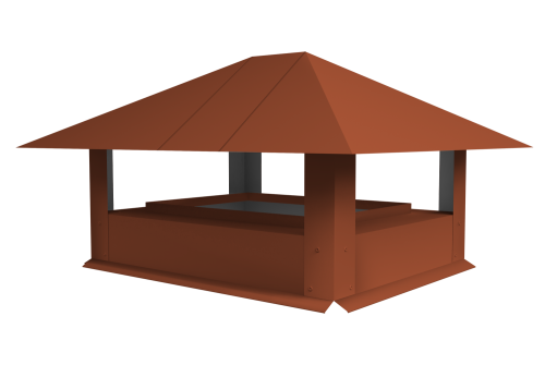Дымник на трубу 520х390мм 0,45 PE с пленкой RAL 8004 терракота