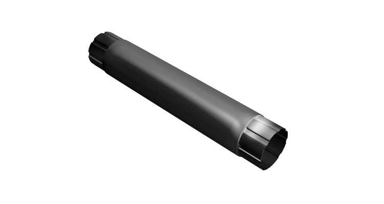 Труба круглая соединительная Grand Line PU 90мм 1м RAL 9005 черный