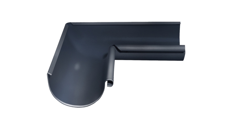 Угол желоба внутренний Grand Line PU 90 гр 125 мм RAL 7024 мокрый асфальт