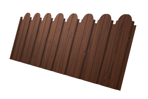 Профнастил С10B фигурный 0,45 Print Elite Choco Wood TwinColor
