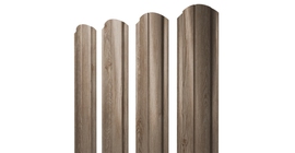 Штакетник Полукруглый Slim фигурный 0,45 Print Elite White Wood TwinColor