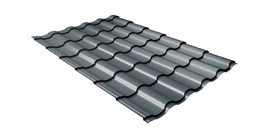 Металлочерепица кредо Grand Line 0.5 Atlas X RAL 7016 антрацитово серый