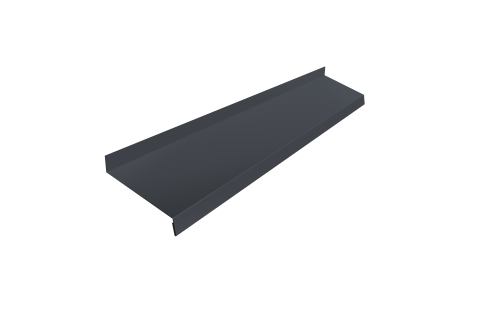 Отлив простой 150 0,5 Satin с пленкой RAL 7024 мокрый асфальт (2м)