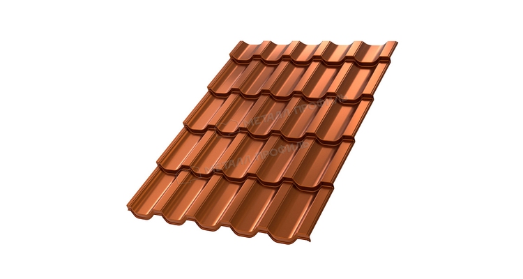 Металлочерепица Металл Профиль Трамонтана X покрытие AGNETA 03 Copper\Copper под медь 0.5 мм