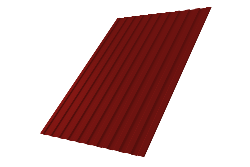 Профнастил С8А 0,45 PE с пленкой RAL 3011 коричнево-красный