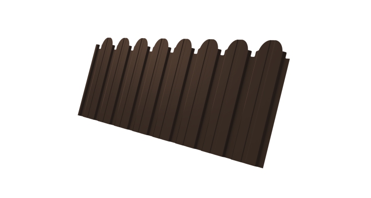 Профнастил С10B фигурный 0,45 Drap TX RAL 8017 шоколад