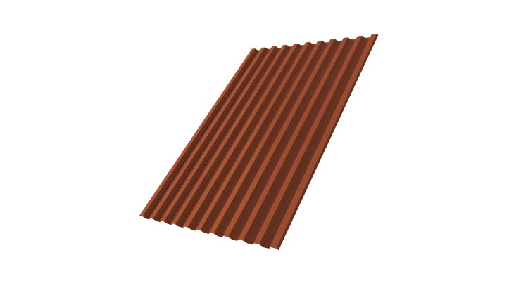 Профнастил С21R 0,5 Satin Matt TX RAL 8004 терракота