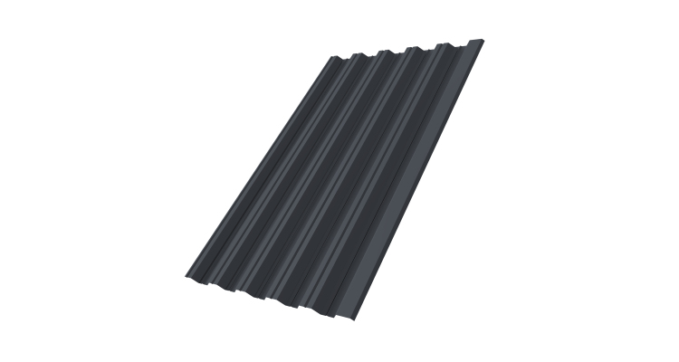 Профнастил HC35R 0,5 Velur X RAL 7024 мокрый асфальт