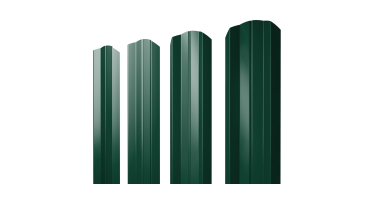 Штакетник М-образный A фигурный 0,45 PE RAL 6005 зеленый мох