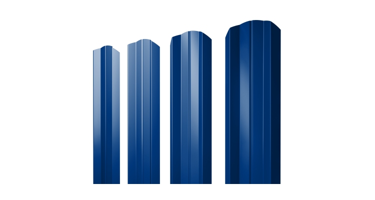 Штакетник М-образный A фигурный 0,45 PE RAL 5002 ультрамариново-синий