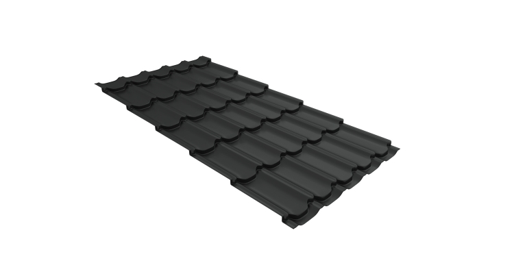 Металлочерепица квинта плюс 0,45 Drap ST RAL 7016 антрацитово-серый