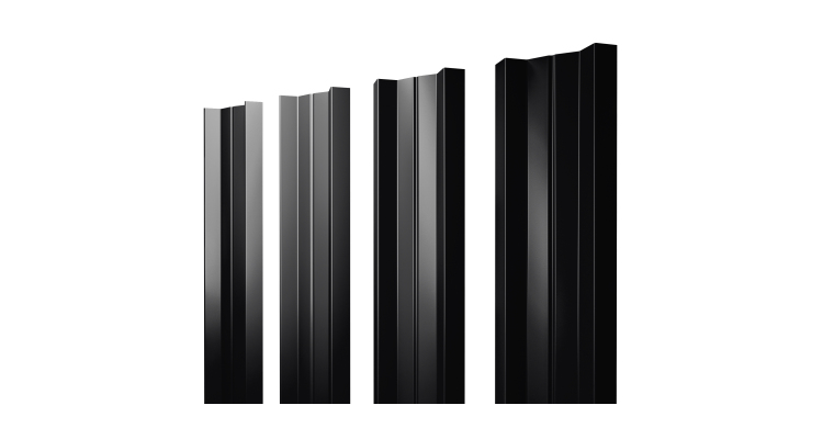 Штакетник М-образный А с прямым резом 0.45 Drap-double TX RAL 9005 черный