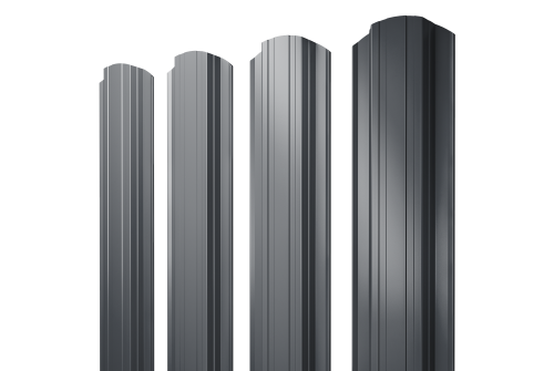Штакетник Прямоугольный фигурный 0.5 Satin RAL 7024 мокрый асфальт