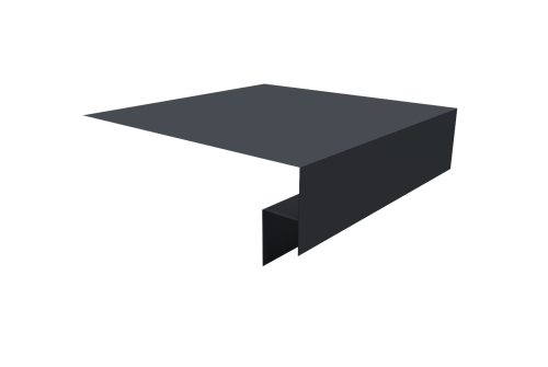 Планка околооконная сложная Блок-хаус new 250х50х27 (j-фаска) 0,45 Drap TwinColor RAL 7024 мокрый асфальт (3м)