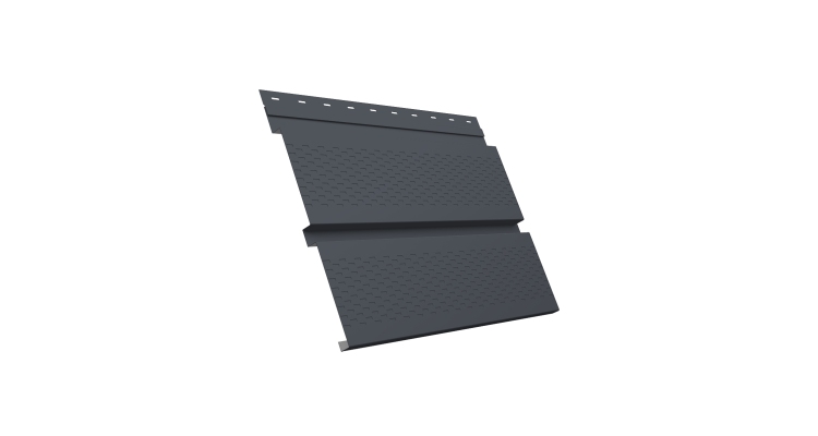 Софит металлический Квадро Брус с перфорацией 0,45 PE с пленкой RAL 7024 мокрый асфальт