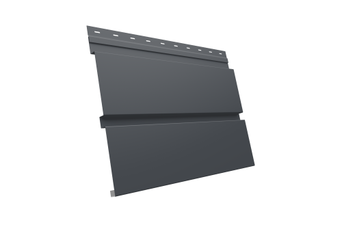 Софит металлический Квадро Брус без перфорации 0,45 Drap TX с пленкой RAL 7024 мокрый асфальт