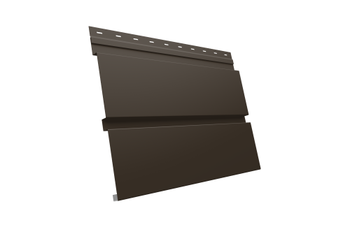 Софит металлический Квадро Брус без перфорации 0,5 Drap с пленкой RR 32 темно-коричневый