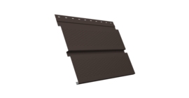Софит металлический Квадро Брус с перфорацией 0,5 Drap TX с пленкой RR 32 темно-коричневый