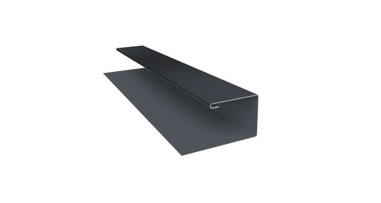 Планка П-образная Экобрус Grand Line 0,45 Drap TwinColor RAL 7024 мокрый асфальт (2м)