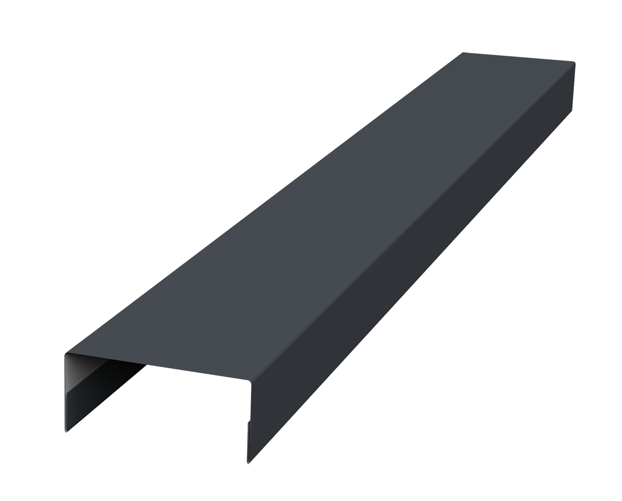 Ламель лицевая 125 забора жалюзи Texas стартовая/финишная для калиток и ворот 0.45 Drap TwinColor с пленкой RAL 7024 мокрый асфальт