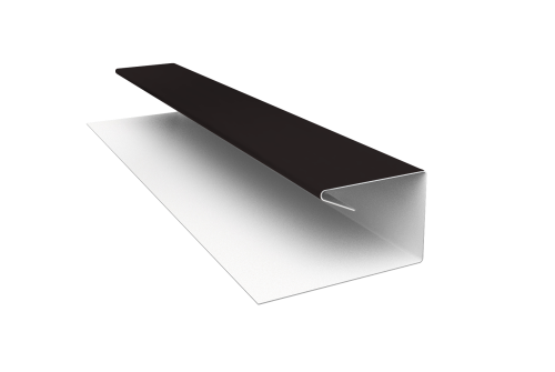 Планка П-образная завершающая сложная (КД) 0,45 Drap TX RAL 9005 черный (2м)