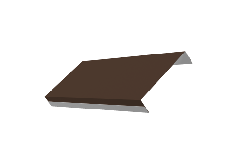 Ламель обратная 125 забора жалюзи Texas стартовая/финишная для калиток и ворот 0,5 Satin Matt TX RAL 8017 шоколад