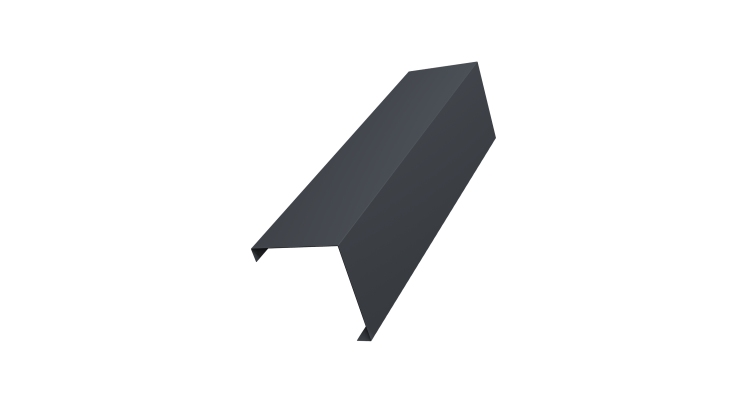 Декоративная накладка на столб универсальная угловая 80х80 для забора жалюзи 0,45 Drap-double TX RAL 7024 мокрый асфальт (2м)