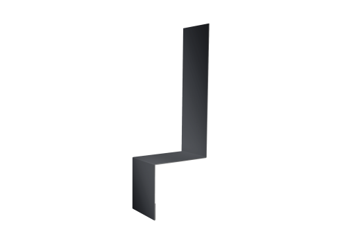 Планка примыкание боковое фальц 0,5 Satin с пленкой RAL 7024 мокрый асфальт (3м)