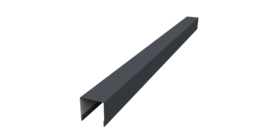 Планка вертикальная лицевая для забора жалюзи Palermo 0,45 Drap RAL 7024 мокрый асфальт (2,5м)