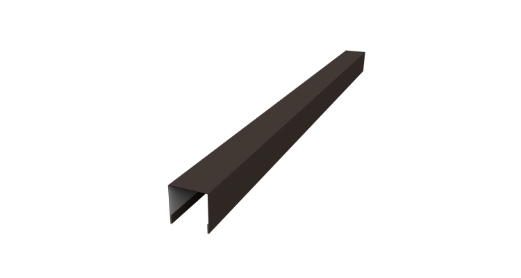 Планка вертикальная лицевая для забора жалюзи Palermo 0,5 Drap RR 32 темно-коричневый (3м)