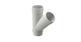 Тройник 45˚ для водосточной трубы LUX, пломбир