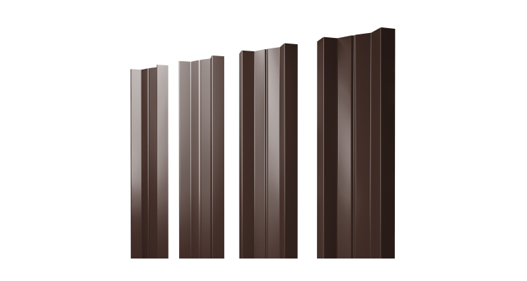 Штакетник М-образный А с прямым резом 0.4 PE RAL 8017 шоколад