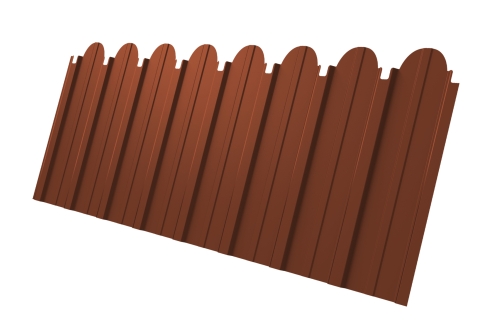 Профнастил С10A фигурный 0,5 Satin RAL 8004 терракота